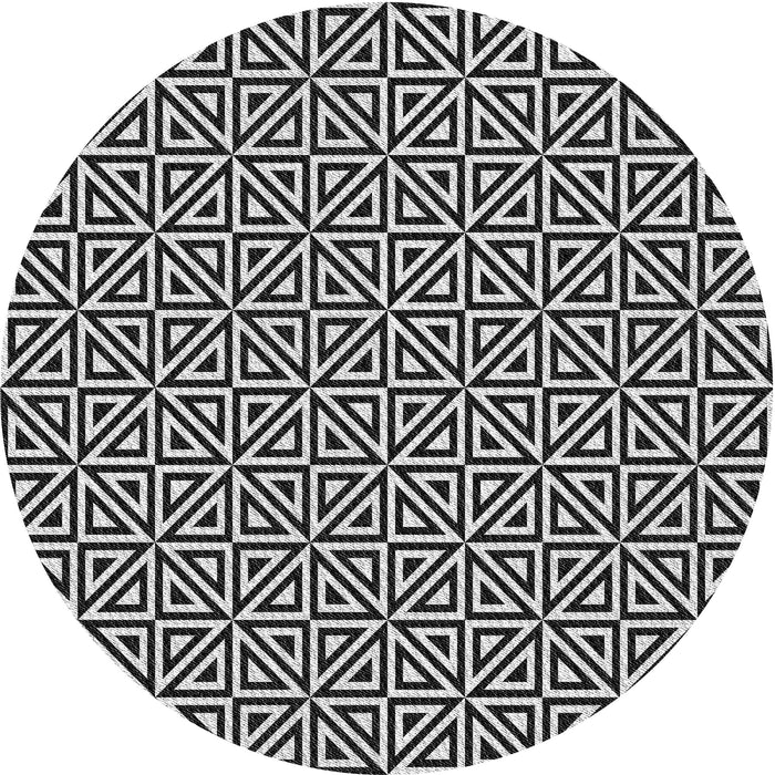 Square Patterned Charcoal Black Rug, pat3788gry