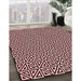 Patterned Deep Rose Pink Rug in Family Room, pat3788rd