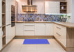 Patterned Blue Orchid Blue Rug in a Kitchen, pat3789blu