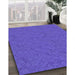 Machine Washable Transitional Light Slate Blue Rug in a Family Room, wshpat3789lblu