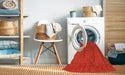 Machine Washable Transitional Scarlet Red Rug in a Washing Machine, wshpat3789yw