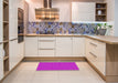 Patterned Fuchsia Magenta Purple Modern Rug in a Kitchen, pat3789