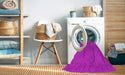 Machine Washable Transitional Fuchsia Magenta Purple Rug in a Washing Machine, wshpat3789