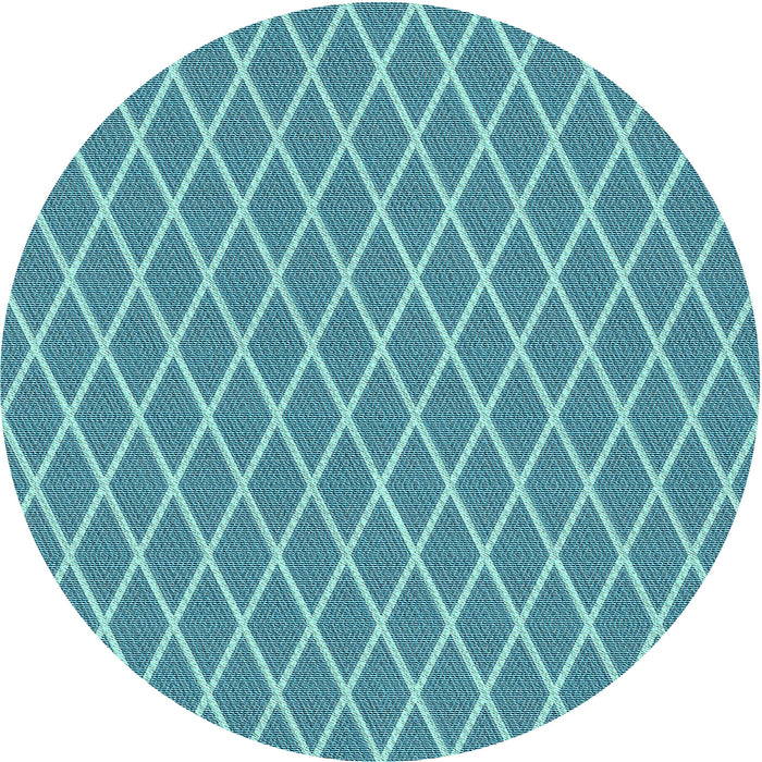 Square Patterned Dark Cyan Green Rug, pat379lblu