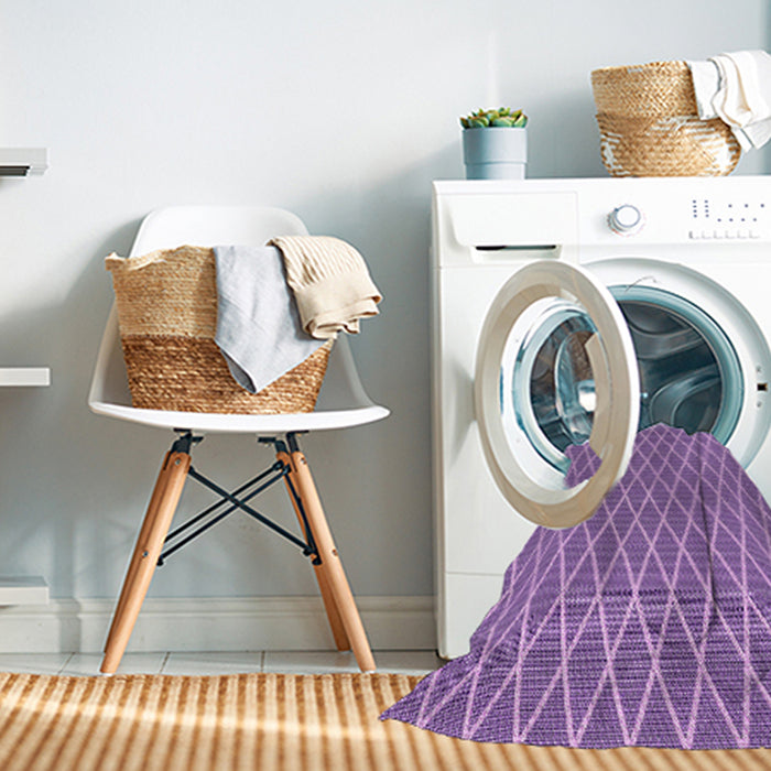 Machine Washable Transitional Dark Orchid Purple Rug in a Washing Machine, wshpat379pur