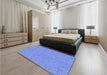 Patterned Blue Rug in a Bedroom, pat3790blu