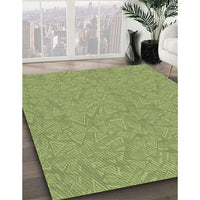 Patterned Olive Green Rug, pat3790brn