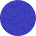 Sideview of Patterned Bright Blue Novelty Rug, pat3791