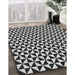 Patterned Charcoal Black Rug in Family Room, pat3793gry