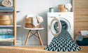 Machine Washable Transitional Blue Rug in a Washing Machine, wshpat3793lblu