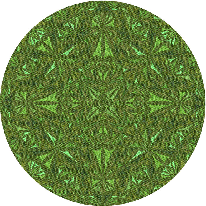 Square Machine Washable Transitional Seaweed Green Rug in a Living Room, wshpat3794grn