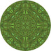 Square Patterned Seaweed Green Rug, pat3794grn