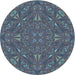 Square Patterned Steel Blue Rug, pat3794lblu