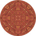 Square Machine Washable Transitional Orange Red Orange Rug in a Living Room, wshpat3794org