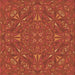 Round Patterned Orange Red Orange Rug, pat3794org