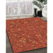 Machine Washable Transitional Orange Red Orange Rug in a Family Room, wshpat3794org
