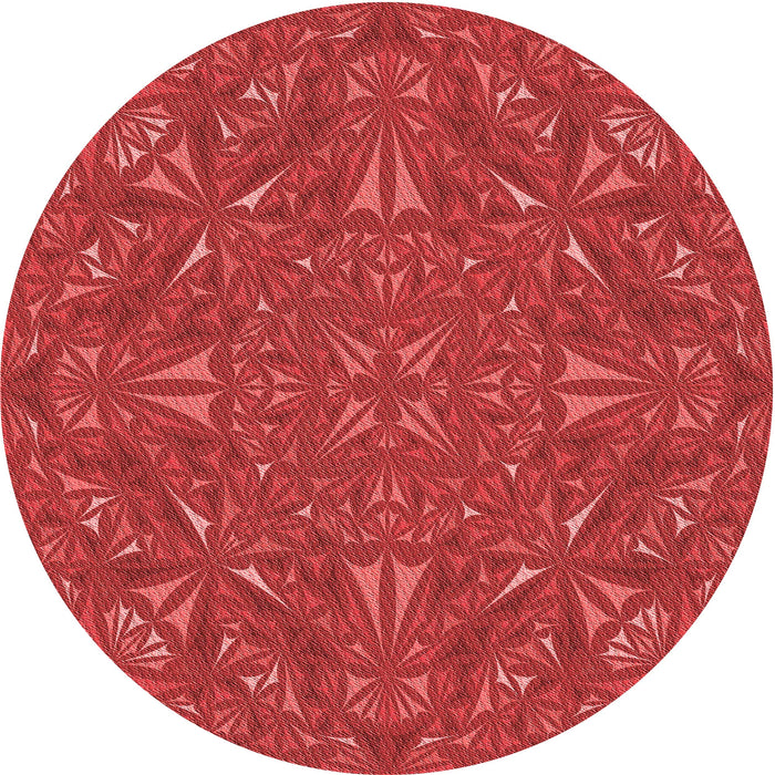 Square Patterned Red Rug, pat3794rd