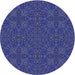 Square Patterned Denim Dark Blue Rug, pat3795blu