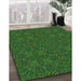 Machine Washable Transitional Dark Forest Green Rug in a Family Room, wshpat3795grn