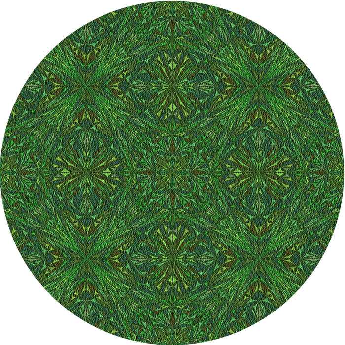 Square Patterned Dark Forest Green Rug, pat3795grn