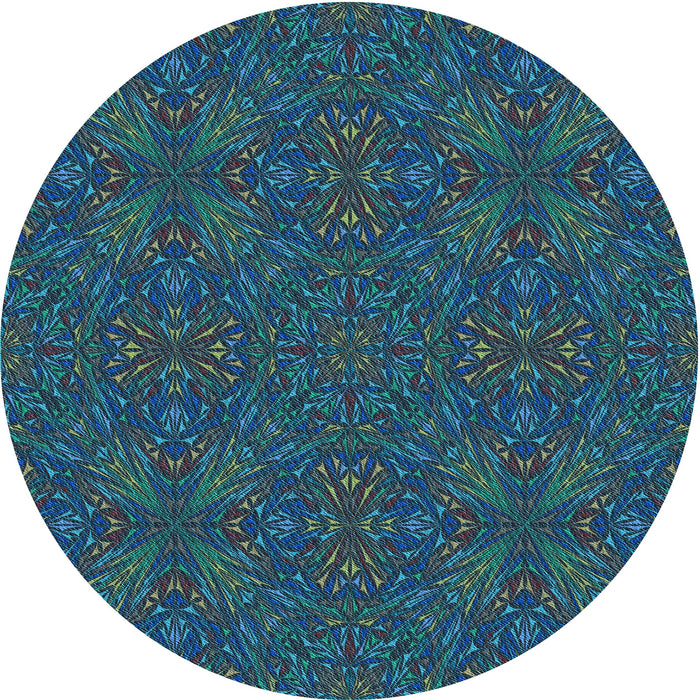 Square Machine Washable Transitional Deep-Sea Blue Rug in a Living Room, wshpat3795lblu