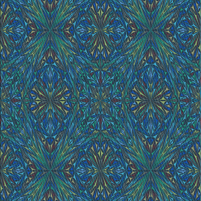 Machine Washable Transitional Deep-Sea Blue Rug, wshpat3795lblu