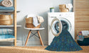 Machine Washable Transitional Deep-Sea Blue Rug in a Washing Machine, wshpat3795lblu