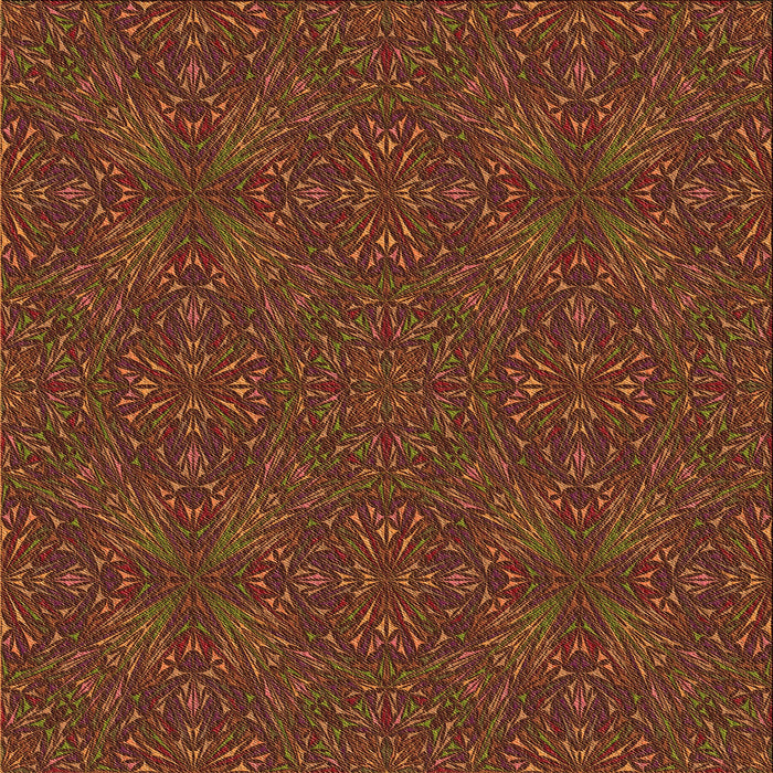 Round Patterned Saffron Red Rug, pat3795org