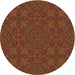 Square Machine Washable Transitional Saffron Red Rug in a Living Room, wshpat3795org