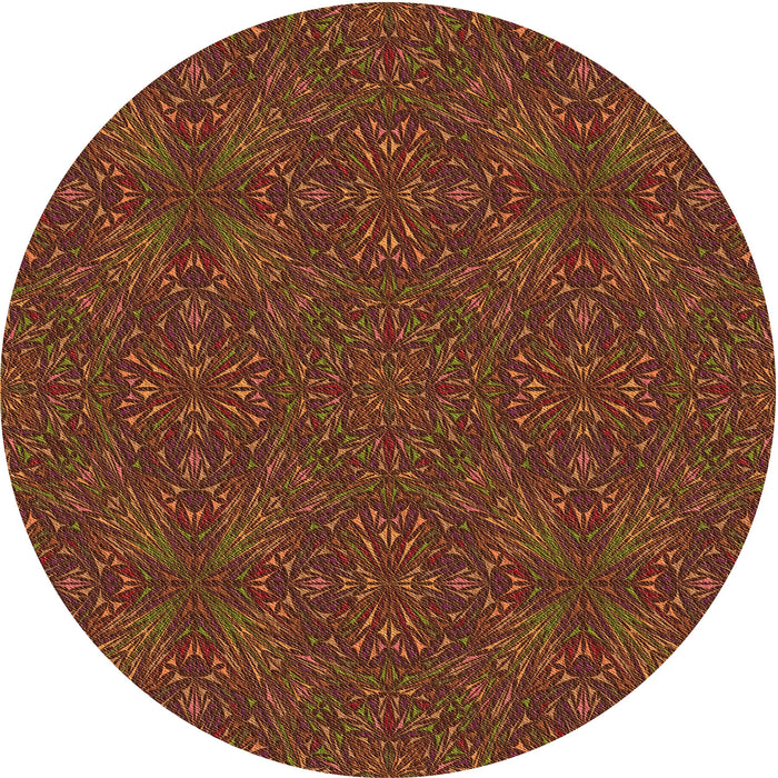 Square Patterned Saffron Red Rug, pat3795org