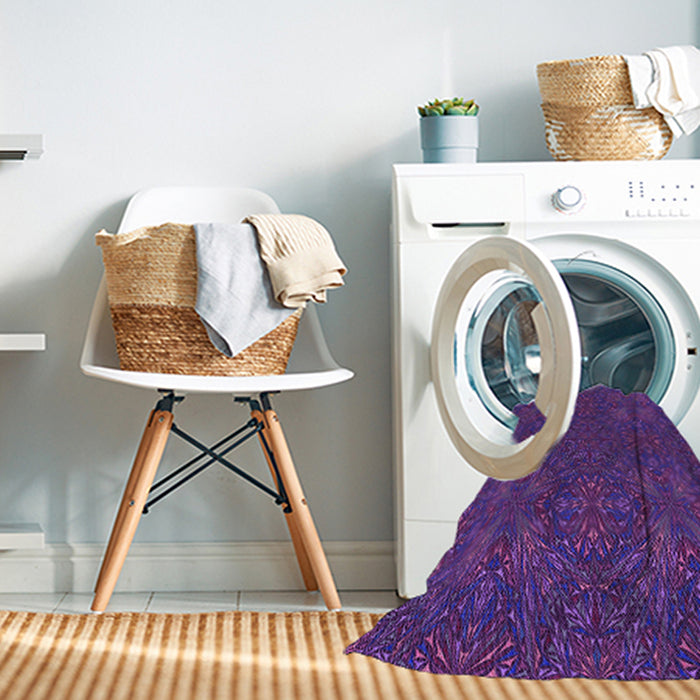 Machine Washable Transitional Purple Rug in a Washing Machine, wshpat3795pur