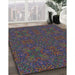 Patterned Purple Lily Purple Modern Rug in Family Room, pat3795