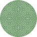 Square Machine Washable Transitional Light Green Rug in a Living Room, wshpat3796grn