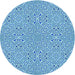 Square Patterned Blue Rug, pat3796lblu