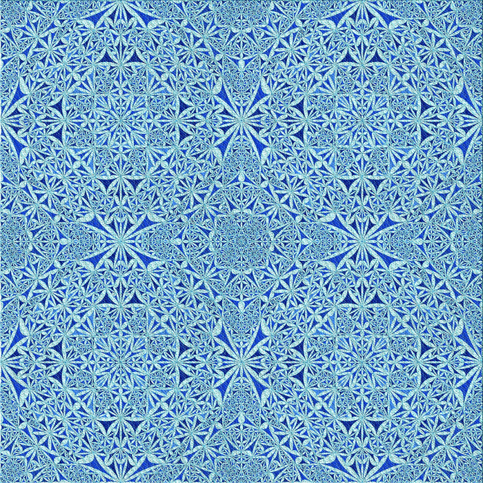 Round Patterned Blue Rug, pat3796lblu