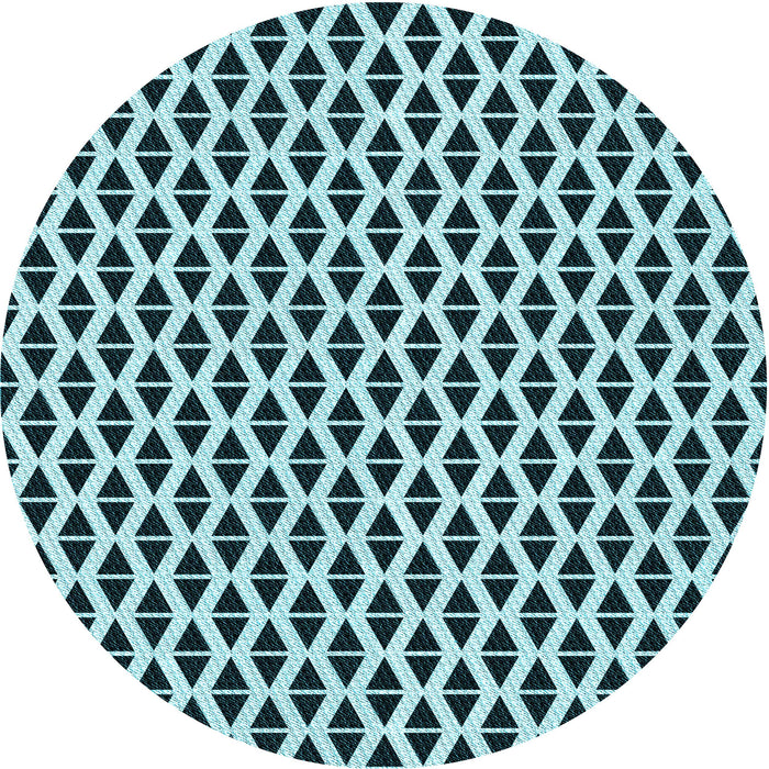 Square Patterned Deep-Sea Blue Rug, pat3797lblu