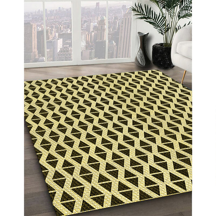 Machine Washable Transitional Chocolate Brown Rug in a Family Room, wshpat3797yw