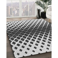 Patterned Dark Gray Black Rug, pat3798gry