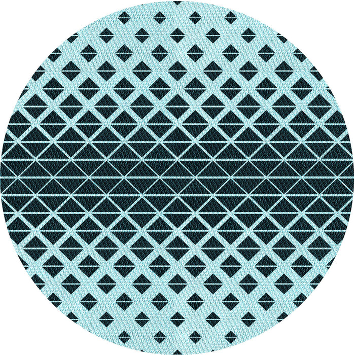 Square Patterned Medium Teal Green Rug, pat3798lblu