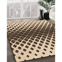 Patterned Deep Peach Orange Rug, pat3798org