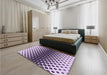 Patterned Blossom Pink Rug in a Bedroom, pat3798pur