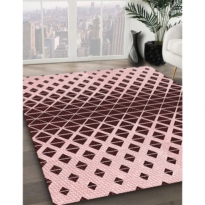 Machine Washable Transitional Pink Rug in a Family Room, wshpat3798rd