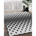 Patterned Platinum Gray Novelty Rug in Family Room, pat3798