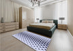 Patterned Lavender Blue Rug in a Bedroom, pat3799blu