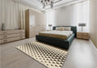 Patterned Vanilla Gold Rug in a Bedroom, pat3799brn