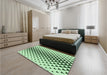 Patterned Mint Green Rug in a Bedroom, pat3799grn