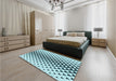 Patterned Electric Blue Rug in a Bedroom, pat3799lblu