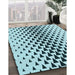 Machine Washable Transitional Electric Blue Rug in a Family Room, wshpat3799lblu