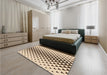 Patterned Sienna Brown Rug in a Bedroom, pat3799org