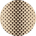 Square Patterned Sienna Brown Rug, pat3799org